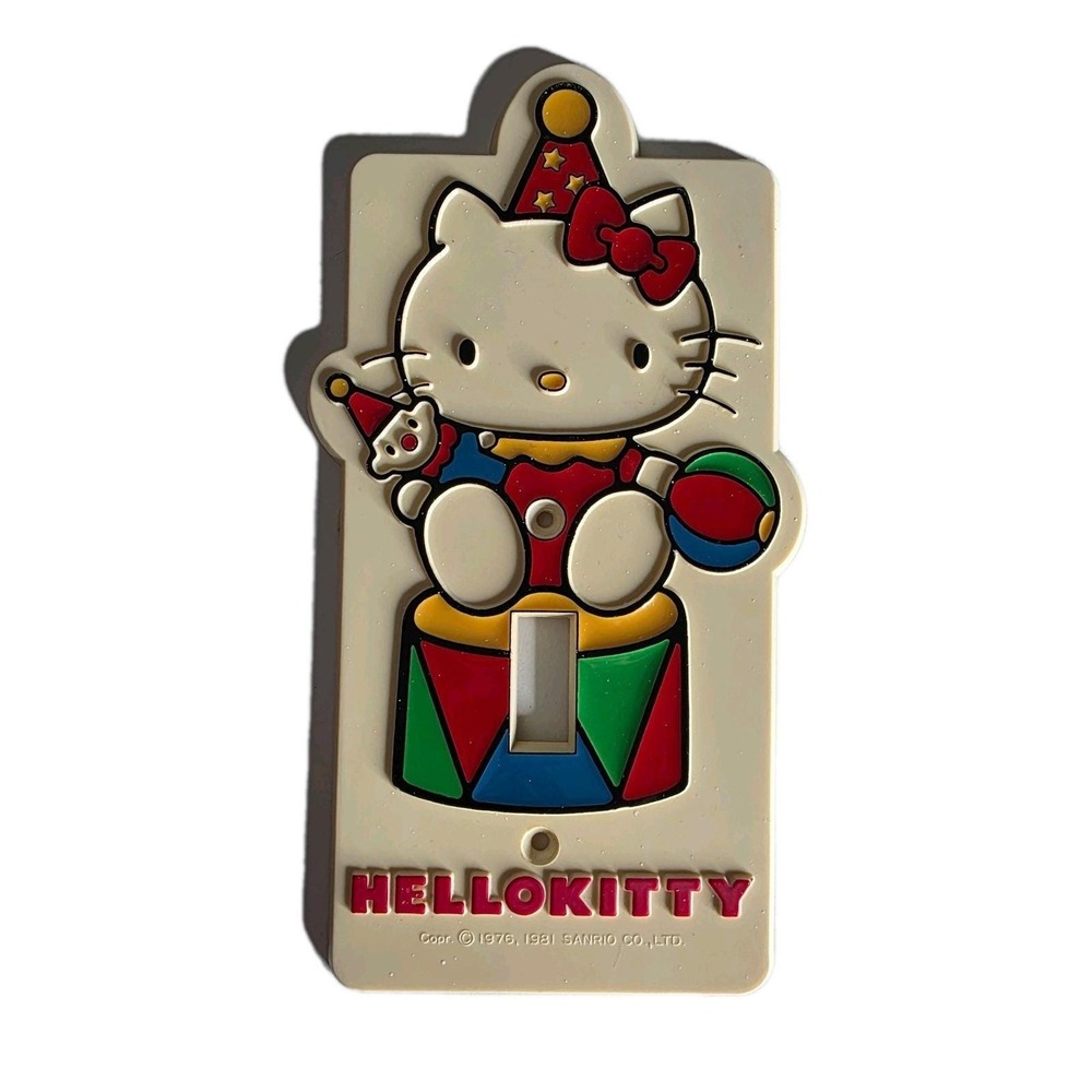 Hello Kitty Light Switch Plate Outlet Cover RARE Vintage 1981 Sanrio Circus